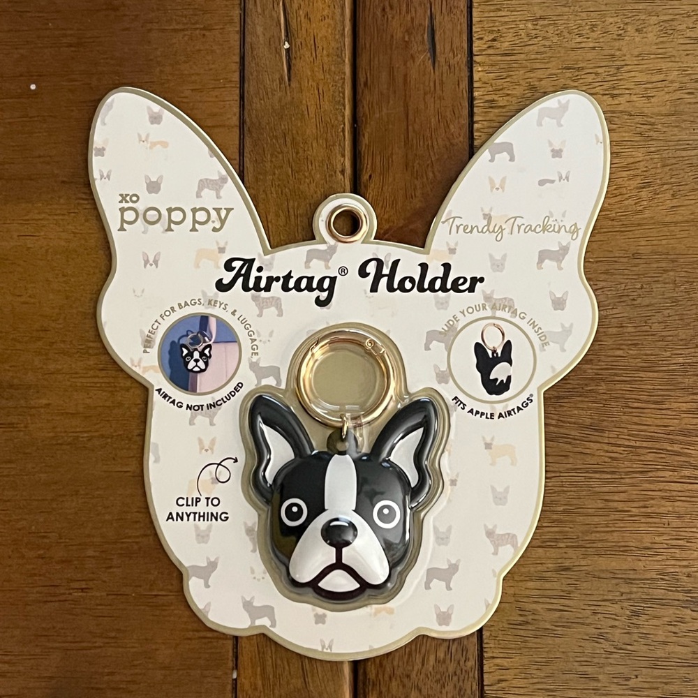 APPLE Airtag Holder Bag Charm Frenchie